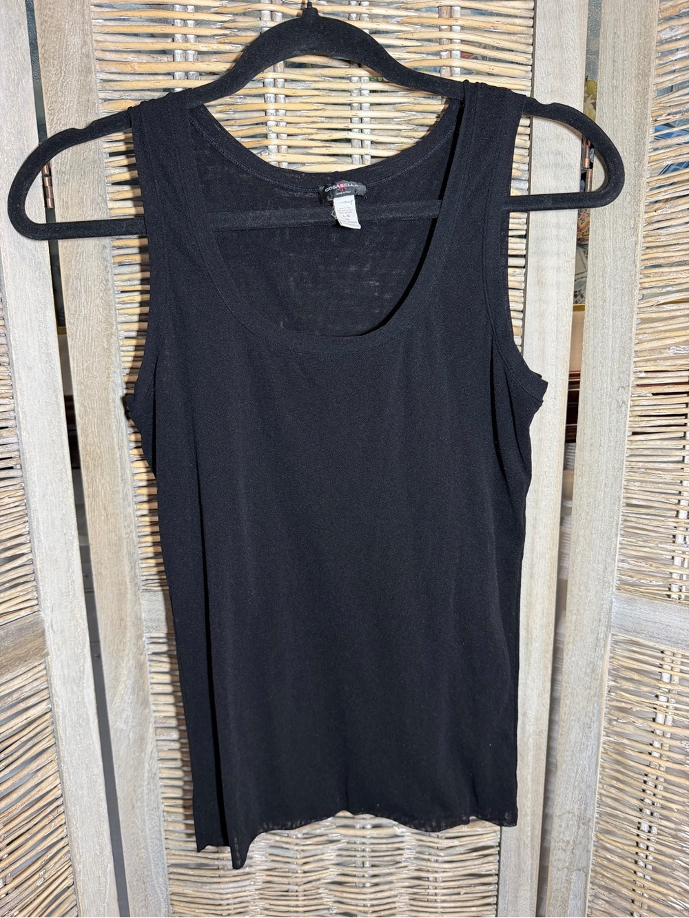 Cosabella Sheer Scoop Neck Mesh Tank Top - size Large